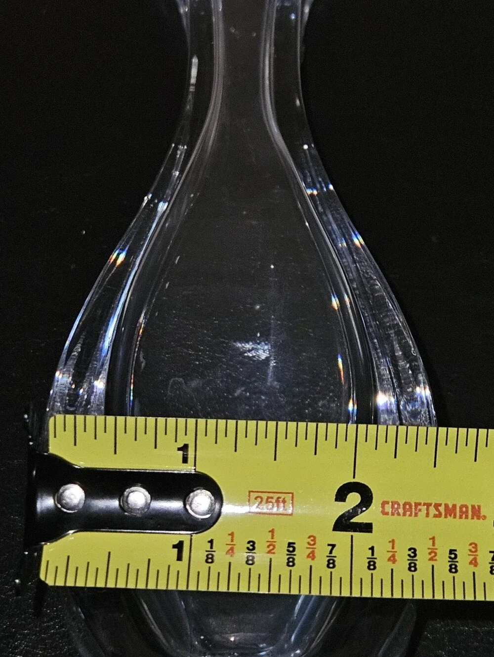 Vintage Clear Crystal Glass Heavy Sculptural Vase - Elegant Home Accent